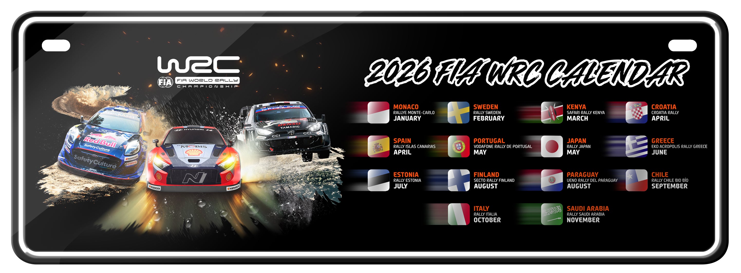 Wrc Numbers WRC 2026 Calendar Number Plate – WRC Fan Shop